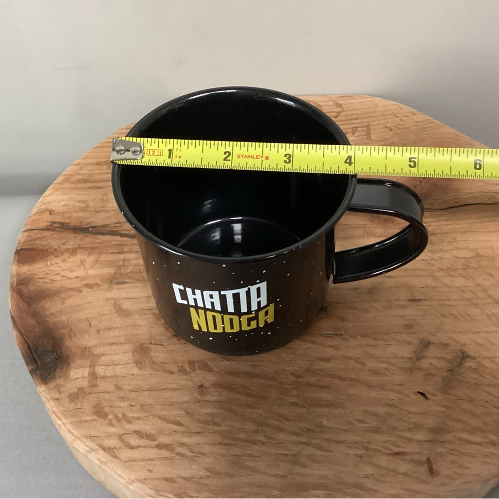 Chattanooga Themed Souvenir Black Tin / Metal Coffee Mug / Cup - Excellent - Picture 10 of 11